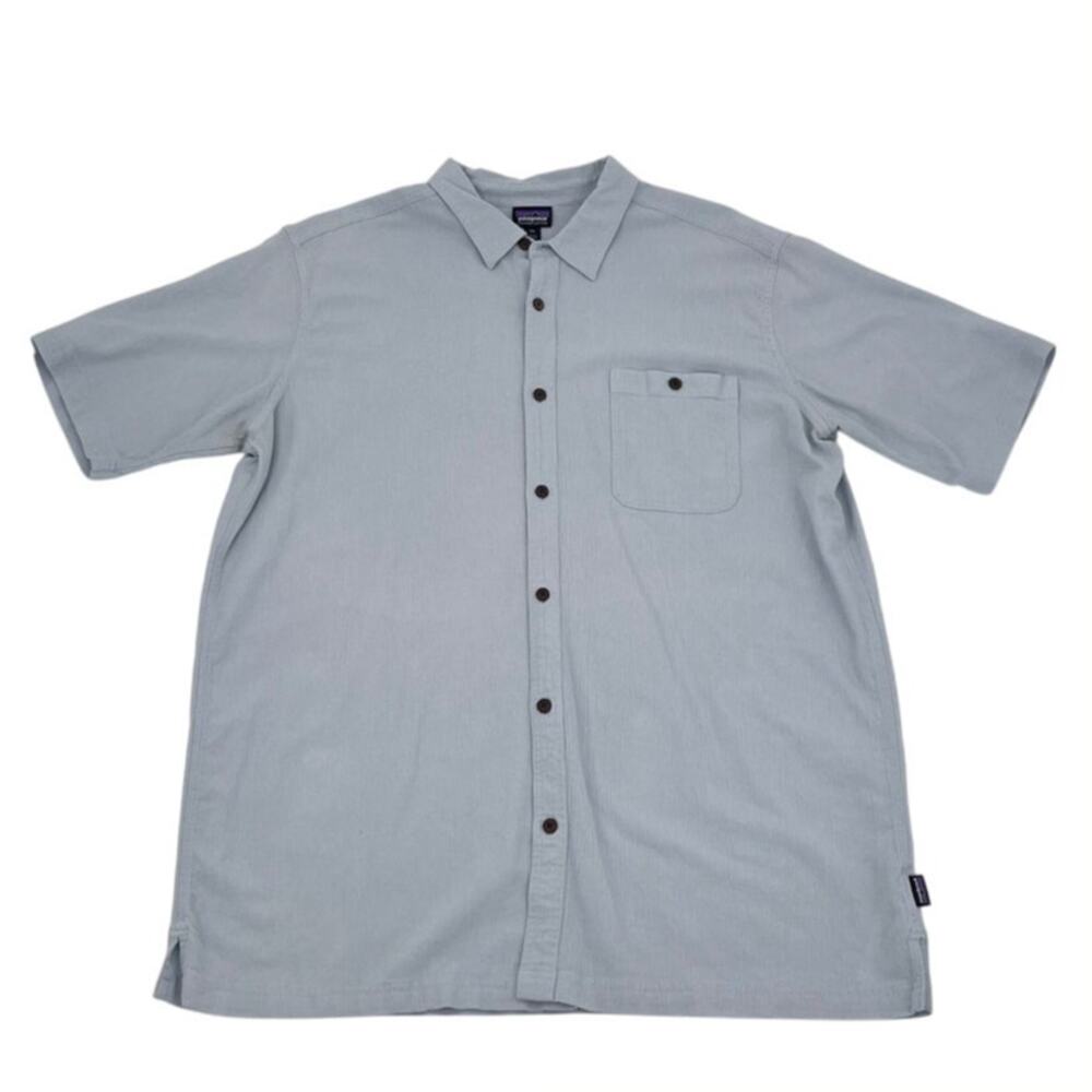 Patagonia Organic Cotton Shirt Mens XXL Gray Button Up Short Sleeve